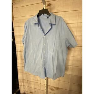 Brand New, No Tags Men's Size 2XL Blue Short Sleeve Casual Button Down Shirt